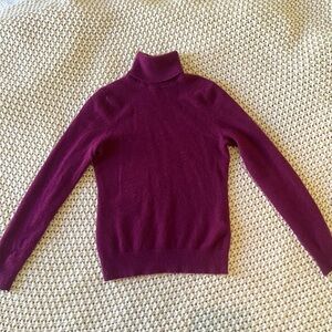 Lord & Taylor burgundy Plum Turtleneck Cashmere Sweater